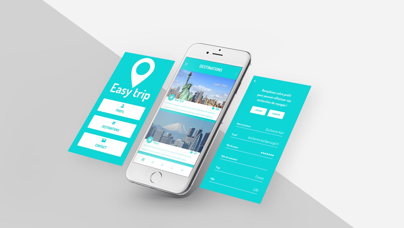 Concept d'application Easy Trip onclick
