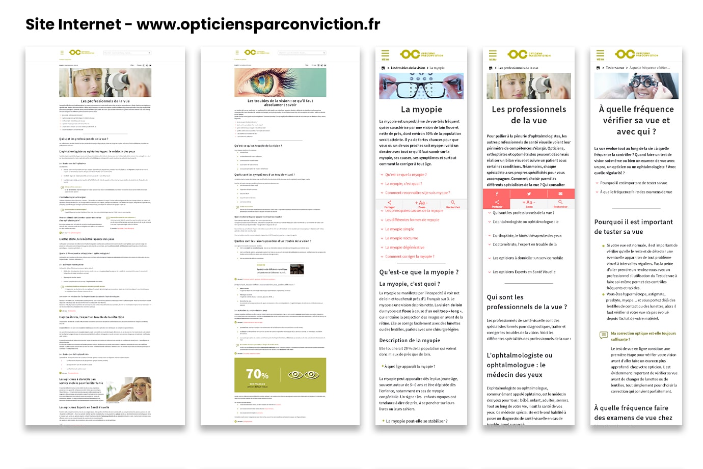 Site Internet opticiensparconviction.fr onclick